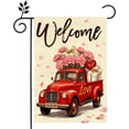 thumbnail image 1 of Valentine Truck Garden Flag 12x18 Inch Double Sided Outdoor Welcome Hearts and Flowers Rustic Holiday Yard Decoration, 1 of 6