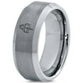 thumbnail image 1 of Valentine Tungsten Gamer Male Grey Ring Metal Groomsman Flat Mom Men Gay Set Dad 70S 8mm, 1 of 8