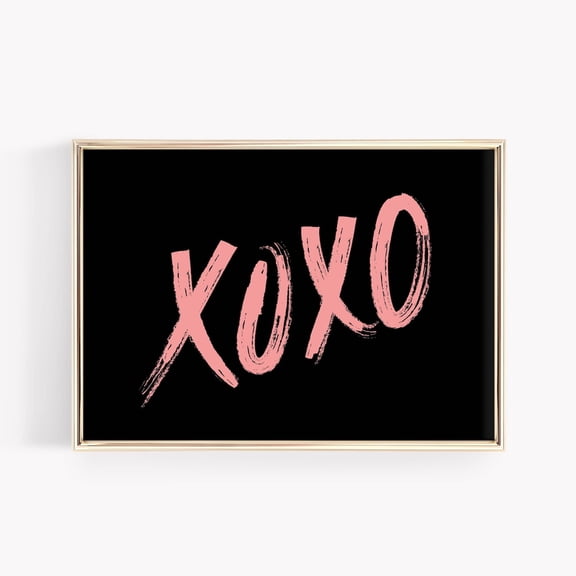 Valentine Wall Art Valentines Day Decor Xoxo Poster Romantic Pink Apartment Poster, Unframed Poster Size 24x36