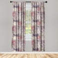 thumbnail image 1 of Valentine Window Curtains, Pastel-Colored Rose Flowers Leaves with Brush Strokes Abstract Art, Lightweight Decor 2-Panel Set with Rod Pocket, Pair of - 28"x63", Mauve Taupe Sage Green, by Ambesonne, 1 of 3