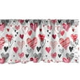 thumbnail image 1 of Valentine Window Valance, Different Types of Heart Shapes Romance Love Theme Watercolor Striped Art, Curtain Valance for Kitchen Bedroom with Rod Pocket, 54" X 12", Pink Black White, by Ambesonne, 1 of 3