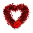 thumbnail image 1 of Valentine Wreath Glitter Red Tinsel Love Heart Shaped Garland Hanging Decor for Valentine's Day Wedding Anniversary Front Door Window Wall Mantel Birthday Party Decor (KISS ME Dwarf Heart Wreath), 1 of 7