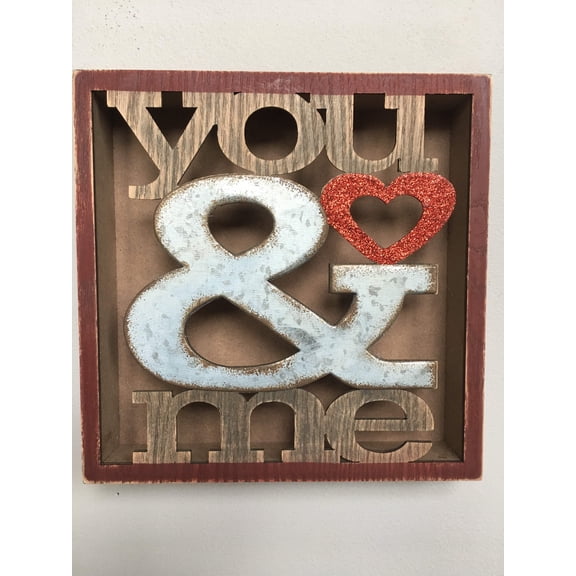 Valentine You and Me Shadow Box Block Sitter or Sign