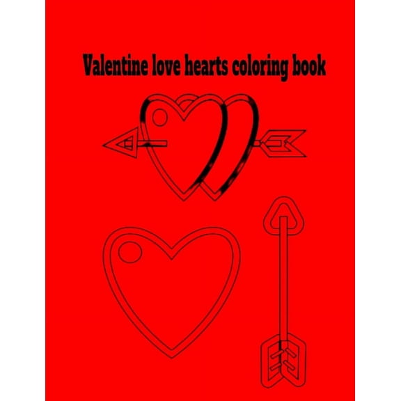 Valentine love hearts coloring book, (Paperback)
