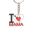 thumbnail image 1 of Valentine's Arror Pierce via Heart Pixel Keychain Metal Keyring Holder Love MAMA Mother, 1 of 3