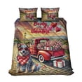thumbnail image 1 of Be My Valentine's Australian Cattle Dog Truck Full of Love Flower Balloon Quilt Bedding Set Heeler Lover Gifts 1 Blanket Bed Cover 2 Pillowcases - 02029, 1 of 5