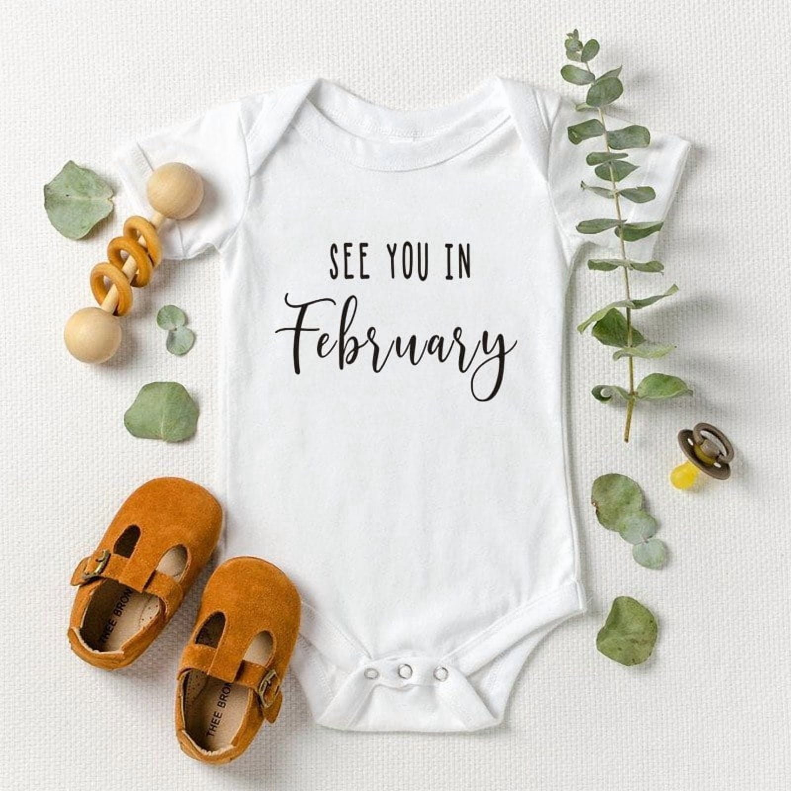 Valentine's Baby Announcement Outfit, "February Baby" 100 Cotton — free download