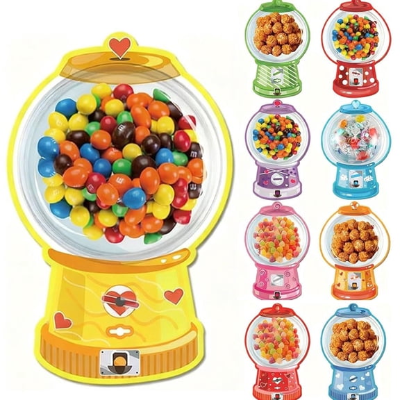 Valentine's Candy Cards Gift Set - 36 PCS with Plastic Domes, DIY Bubble Gum Machine Treat Holders, Fun Valentine's Day Cards for Classroom Exchange, Gifts for Kids, Couples & Party