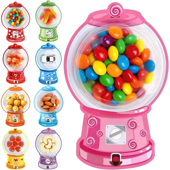 Valentine's Candy Cards Gifts Set, 36 Pack Bubble Gum Machine Design Cards with Adhesive Shaker Pouches, Classroom Exchange Gifts for School Party Favors