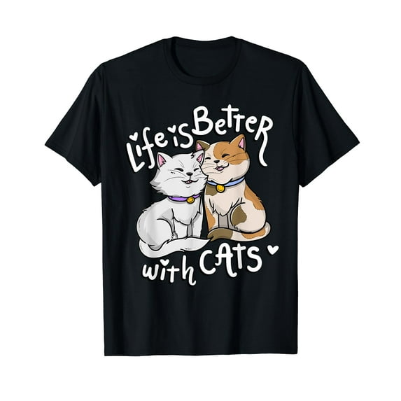 Valentine's Cat Lover Life Is Better With Cats T-Shirt