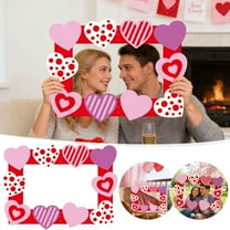 Valentine's Couple Heart Photo Prop Frame - Romantic Christmas & Valentine's Day Party Decor, Photo Prop for Weddings & Social Media Shoots, Holiday Ambiance Frame for Home & Event Decoration, Red