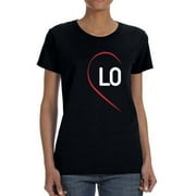 Valentine's Couple Love Heart Lo T-Shirt Women -Smartprints Designs, Female XX-Large