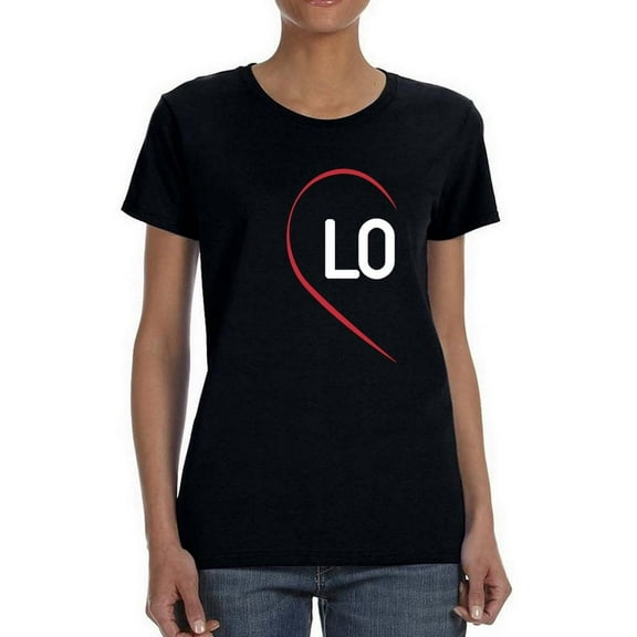 Valentine's Couple Love Heart Lo T-Shirt Women -Smartprints Designs, Female XX-Large
