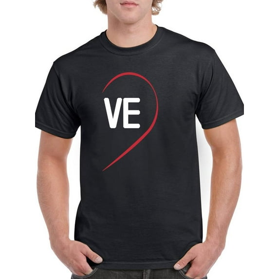 Valentine's Couple Love Heart Ve T-Shirt Men -Smartprints Designs, Male XX-Large