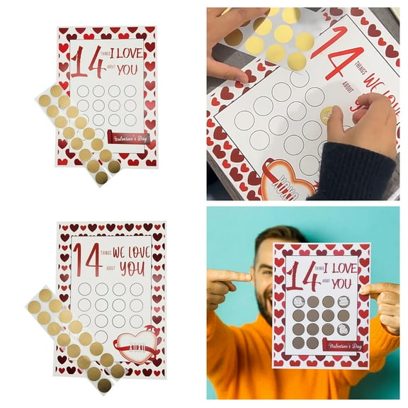 Valentine's Day 14 Things We/I Love About You Scratch Off Cards, 2PCS Valentine's Day Advent Calendar, Valentines Day Personalized Gift for Him Her Husband Wife Girlfriend Boyfriend (2Pcs)