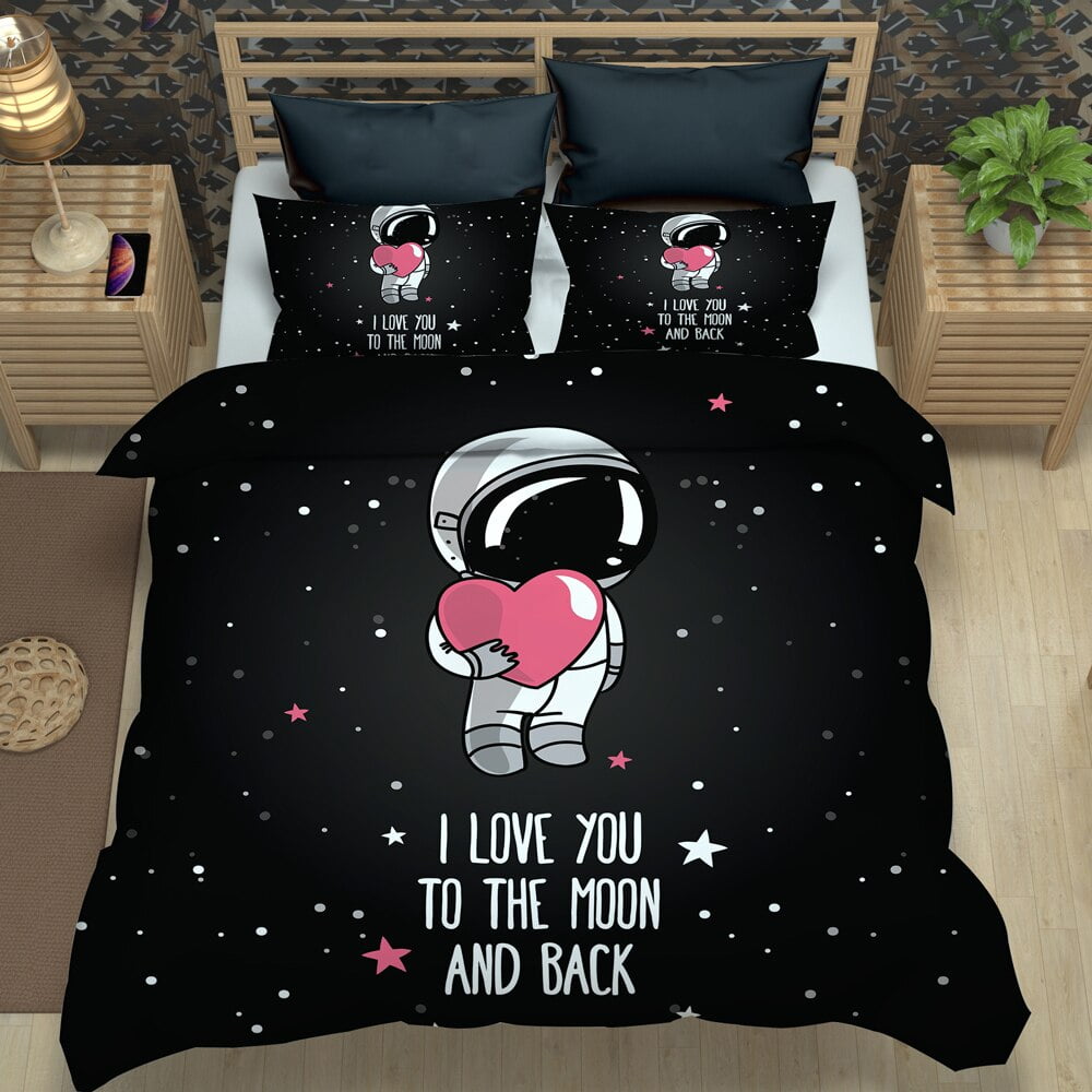 Valentine's Day 2/3Pcs Couple Love Quilt Cover Bedding Set Creative Red