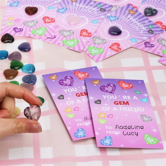 Valentine's Day 24Pack Kids Valentines Cards Heart-Shape Design With Cute Love-Themed Messages & Matching Heart Accents, Made Of Durable Material For Safe Handling By Boys