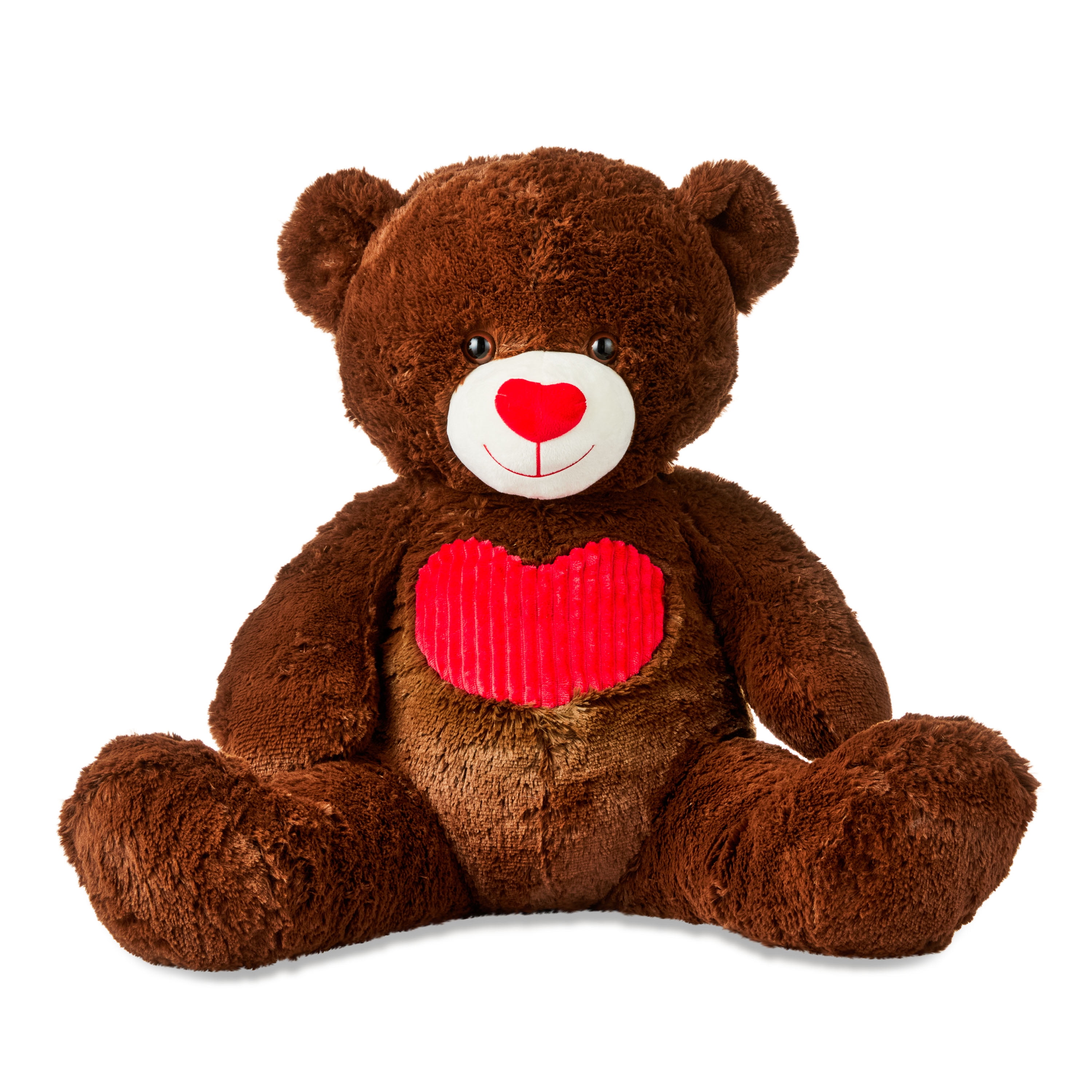 Valentine's Day 25" Dark Brown Plush Bear with a Red Heart Shaped Gift