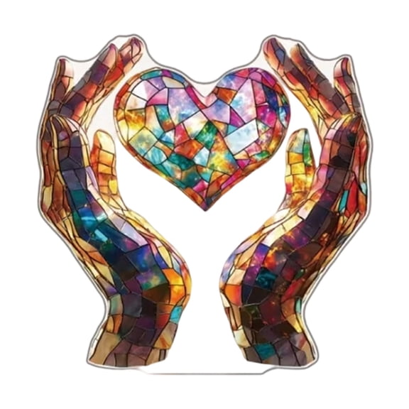 Valentine’s Day 2D Acrylic Stand Desktop Ornament Home Tabletop Display 3D Structure For Couple Creative Fun Easter & Ramadan Home Desktop Ornament Decor A 16x15cm