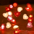 thumbnail image 1 of Valentine's Day 30 LED Heart String Lights USB Remote Control 8 Modes Red White Pink Romantic Fairy Lights with Timer for Home Wall Table Party Decor Easter Holiday Light String, 118.1in, 1 of 8