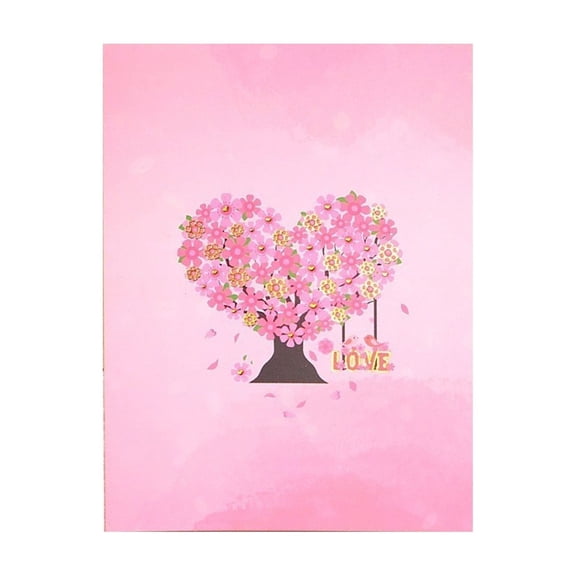 Valentine's Day 3D Cherry Blossom Heart Tree Pop up Card, Love Greeting Card for Her Him, Romantic Anniversary Card, Birthday Card for Boyfriend Girlfriend Ciozy