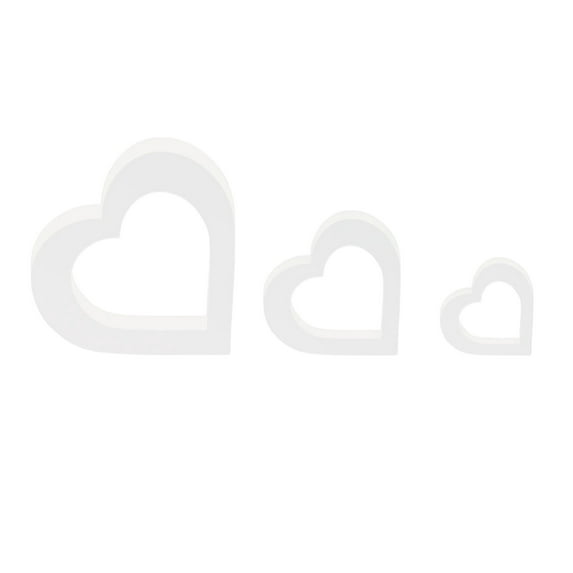 Valentine's Day 3D Standing Heart Decorative Ornament Xfb016 White Color Figurine - 3Inch Height Heart-Shaped 3D Structure Handcrafted Material Ideal For Romantic Displays -