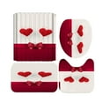 Valentine's Day 4 Pieces Shower Curtain Set With Rugs Shower Curtain