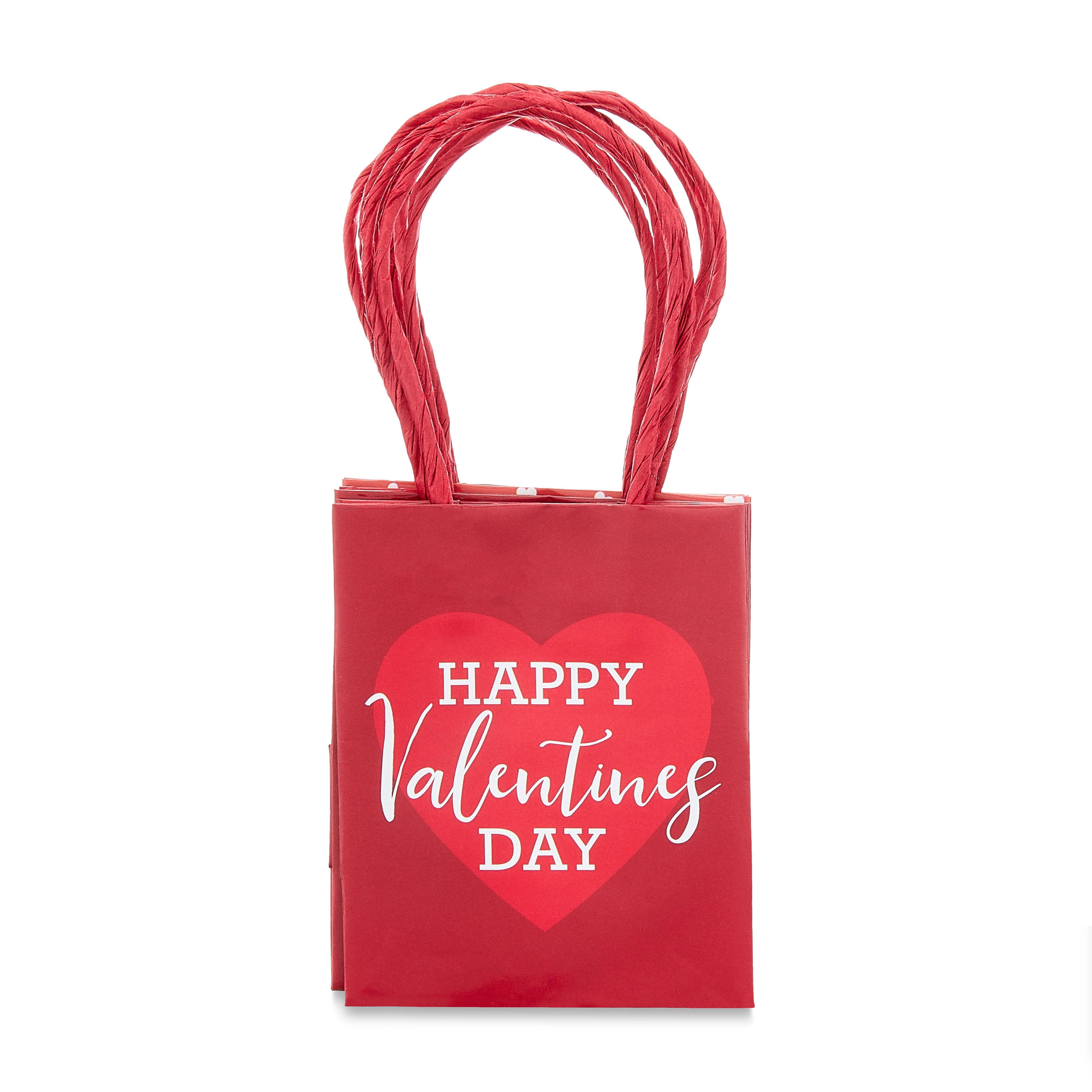 Valentine's Day 4" Small Red Paper 5Pack Gift Bag Set, Multiple