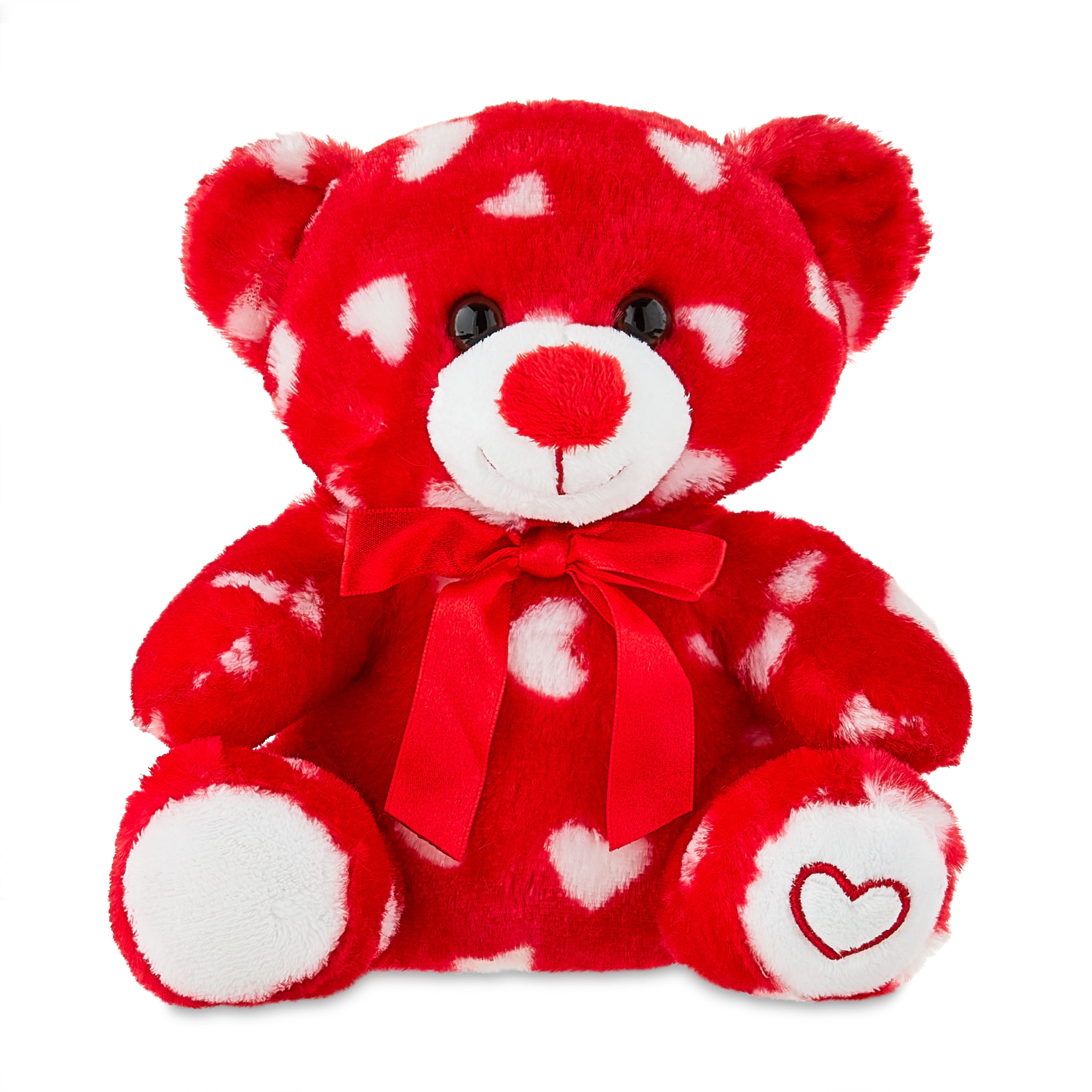Teddy bear white and red hotsell