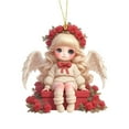 thumbnail image 1 of Valentine's Day Angel Ornament 3.15 Inch, Cute Fairy Girl Sitting on Red Box with Roses, Rearview Mirror Car Charm, Romantic Hanging Decoration Gift for Girlfriend Wife (1pc), 1 of 5