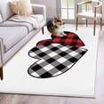 thumbnail image 1 of Valentine's Day Area Rugs 2.7'x5', Washable Small Throw Rugs for Kitchen Bedroom, Loves Red Plaid Romantic Minimalist Indoor Outdoor Rug Non-Slip Low Pile Carpet Runner Reversible Floor Mats, 1 of 8