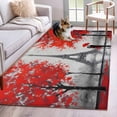 thumbnail image 1 of Valentine's Day Area Rugs 3'x5', Washable Small Throw Rugs for Living Room Bedroom, Romantic Couples Rainy Red Flowers Birds Indoor Outdoor Rug Non-Slip Low Pile Carpet Runner Reversible Floor Mats, 1 of 8