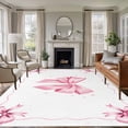 thumbnail image 1 of Valentine's Day Area Rugs 5'x7', Small Throw Rugs for Laundry Room Playroom, Pink Bowknot Ribbon Modern Minimalist Art Indoor Outdoor Rug Non-Slip Low Pile Carpet Runner Reversible Floor Mats, 1 of 8