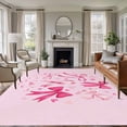 thumbnail image 1 of Valentine's Day Area Rugs 6'x9', Washable Small Throw Rugs for Kitchen Dining room, Pink Bows Romantic Love Heart Indoor Outdoor Rug Non-Slip Low Pile Carpet Runner Reversible Floor Mats, 1 of 8