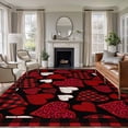 thumbnail image 1 of Valentine's Day Area Rugs 8'x10', Washable Small Throw Rugs for Living Room Patio, Red Black Love Hearts Checkered Indoor Outdoor Rug Non-Slip Low Pile Carpet Runner Reversible Floor Mats, 1 of 8