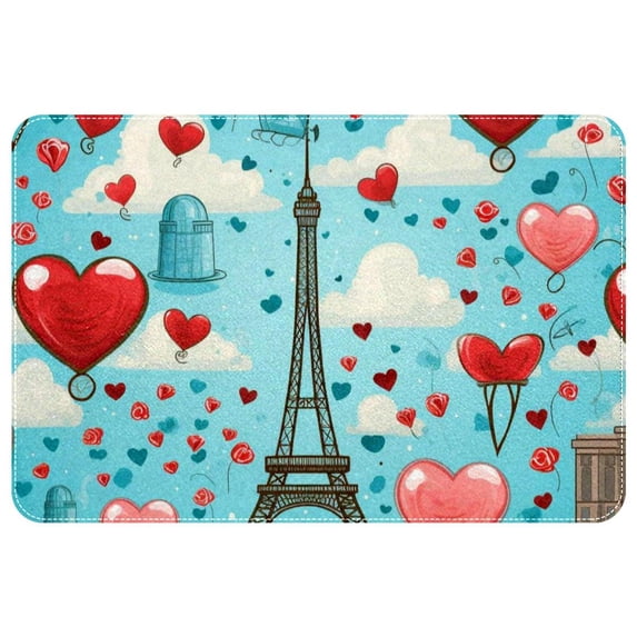 Valentine's Day Area Rugs: Polyester Non-Slip Kitchen Mat Office Rug - Machine Washable