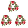 thumbnail image 1 of Valentine's Day Artificial Flower Candle Ring, Rose Candle Wreath Centerpiece for Wedding Table Decor, Floral Garland Candle Holder for Romantic Party Atmosphere and Home Decorations, 1 of 9