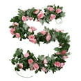thumbnail image 1 of Valentine's Day Artificial Flower Vines 78.7in Fake Leaf Garland Wedding Arch Decor Outdoor Indoor Plastic Silk Simulation (Pink)​, 1 of 6