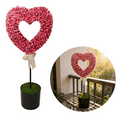 thumbnail image 1 of Valentine's Day Artificial Heart-Shaped Boxwood Topiary Tree, UV Resistant Fake Plant, Realistic Faux Potted Shrub for Indoor/Outdoor, Front Porch, Office Decors - (Pink,31.5"), 1 of 9