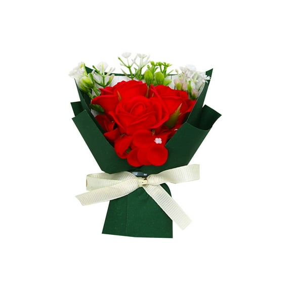 Valentine’s Day Artificial Rose Bouquets – Small Handmade Flowers for Wedding Souvenirs, Anniversary, Proposal, and Home Decoration | Lightweight, Long-Lasting, No Watering Needed, E