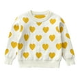 thumbnail image 1 of Valentine's Day Baby Sweater Kids Girls Boys Love Heart Print Knit Pullover Tops,Size 4 Years-5 Years White, 1 of 4