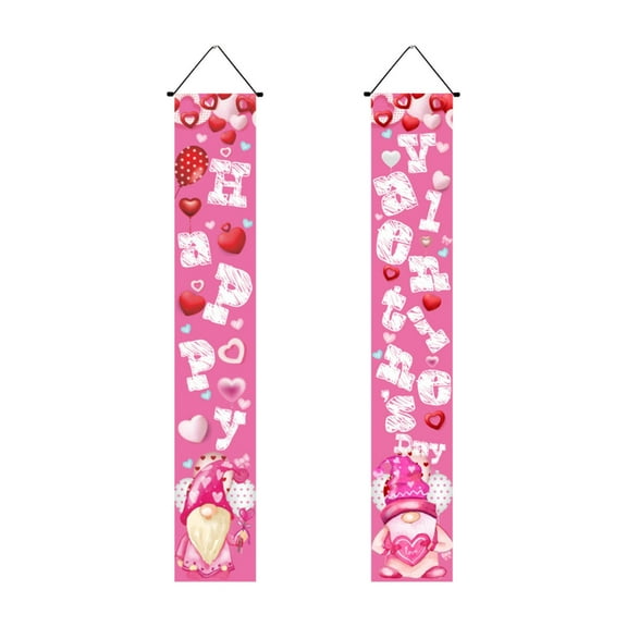 Valentine's Day Banner Decorations for Outdoor Indoor Door Wedding Anniversary Party Supplies Romantic Flag Door Curtain Hanging Sign