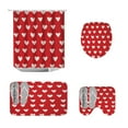 thumbnail image 1 of Valentine's Day Bathroom 4-Piece with Shower Curtain, Toilet Seat Cover, and Floor Mats, Waterproof Romantic Design for Home Bathroom Decor, Heart and Rose Theme for Valentine's Celebration, 1 of 9