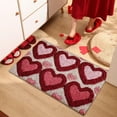 thumbnail image 1 of Camnix Valentines Day Bath Rug Heart Shaped Non Slip Mat Indoor Entryway Floor Rug for Entrance Outside Home Kitchen Living Room Bathroom Decor, 1 of 6