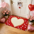thumbnail image 1 of Valentine's Day Bathroom Rug Washable 16"x24" Entryway Rug Non Slip Pink Red Love Heart Front Door Mat Low Pile Indoor Doormat Throw Floor Carpet for Kitchen Bedroom Entrance, 1 of 6