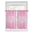thumbnail image 1 of Valentine's Day Bathroom Window Curtain, Pink Bowknot Ribbon Modern Mother's Day Light Filtering Coffee Kitchen Curtains, Bedroom Living Room Curtains 2 Panel 84"x54", 1 of 6