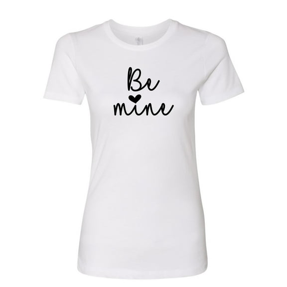 Valentine's Day Be Mine Ladies Short Sleeve T-shirt-White-xs