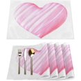 thumbnail image 1 of Valentine''s Day Beautiful Dimensional Heart Placemats Set of 6 Fabric Placemats Square Placemat for Kitchen Table Heat Resistant, Easy to Clean Table Placemats 12x18 Inch, 1 of 6