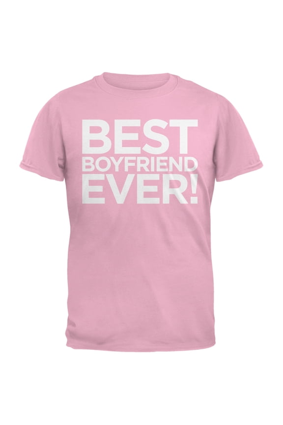 Valentine's Day - Best Boyfriend Ever Pink Adult T-Shirt - Large