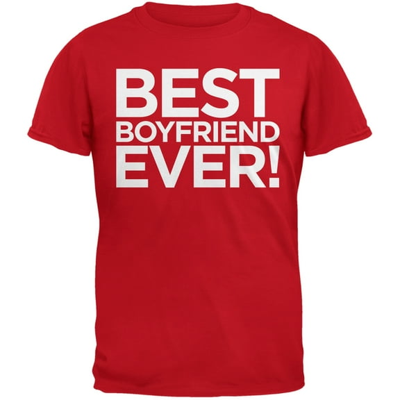 Valentine's Day - Best Boyfriend Ever Red Adult T-Shirt - Small